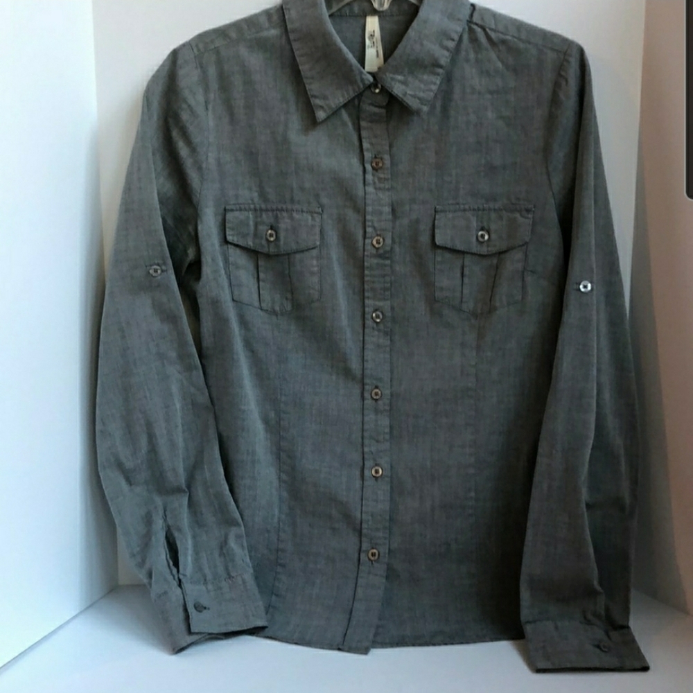 Truth Gray Cotton Button Down